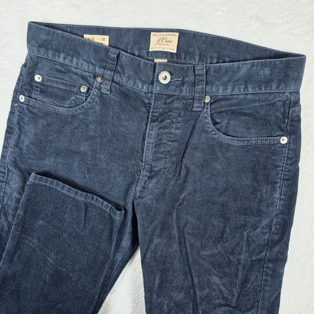 NEW J.Crew 484 Slim Mens 28/30 Navy Blue Corduroy Stretch G7128 5-Pocket Pants